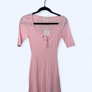 Lovers and Friends Ribbed Dress with Tie Front